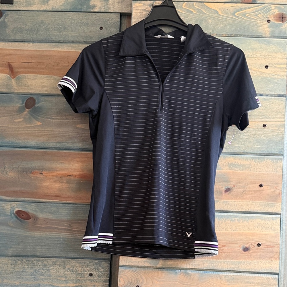 Callaway Women's Black Short Sleeve Polo Top